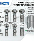 7/8-14 Heim Joint Rod End Kit With Tube Adapters For Heavy Duty Off Road Suspension, Chromoly 0.875 Inch Joints Panhard Kit Right And Left Hand Thread With Jam Nut And Bung, Includes 2 Pairs. diagram of 7/8-14 chromoly heim joints with tube adapters, RH and LH threads