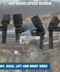 4 Pack ABS Wheel Speed Sensor Front And Rear Left Right, durable PA nylon for VW Beetle Passat Jetta, shown from multiple angles.