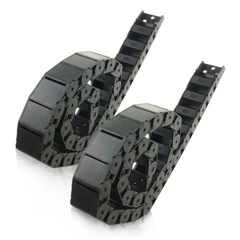 Drag Chain Cable Carrier 2Pcs R38 18mm X 37mm Inner H X Inner W Black Nylon Wire Carrier For CNC Machines 1M Length Noise Reducing Wear Resistant Custom Length By Linking Or Splitting, black cable track shown open