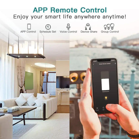 Phone app controlling 3 Way Smart Dimmer Switches, 2 Pack Master Dimmers For Alexa And Google Assistant, 2.4GHz WiFi Remote Control.
