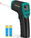Non Contact Infrared Thermometer Gun With Laser Aiming And Color LCD Adjustable Emissivity For Accurate Readings From Minus 58F To 1472F Ideal For HVAC Cooking And BBQ Automotive And Freezer Jobs, with batteries
