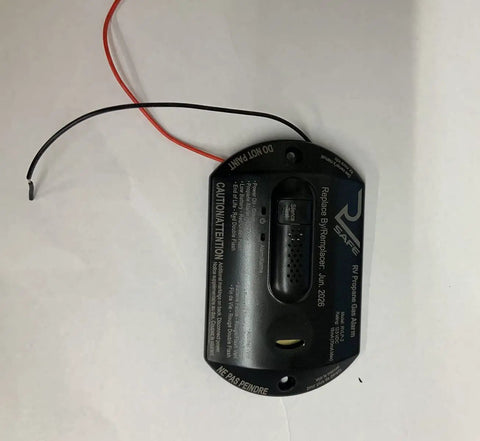 2-Wire Propane Gas Alarm For RVs Surface Mount Black Finish UL 1484/2034 Listed 5-Year Life Includes Two Universal Mounting Brackets