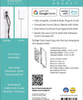 Packaging of Universal Outlet Concealer with WiFi Smart Power Strip showing compatibility, features, and installation instructions.