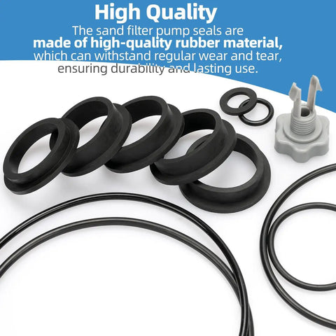 All In One Sand Filter Pump Seal Kit With Gasket Set Air Release Valve And O Rings For Intex Sand Filter Pumps Replacement Parts Kit For Quick No Fuss Repairs Durable Black rubber gaskets and o-rings