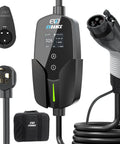 Level Two Portable EV Charger Delivering 32 Amp Power At 240 Volts With A Heavy Duty 25 Foot Cord and charging plug.