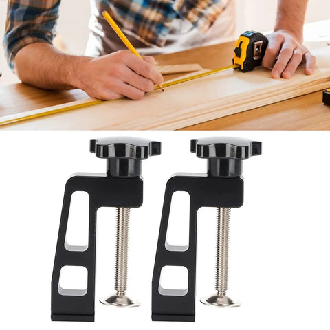 Built Tough Woodworking Fixture Clamps Aluminum Alloy Stainless Steel Grip Jigs for Router Table Saw Bench with adjustable sizing.