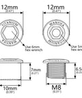 Top Shelf Grade 5 Titanium Chainring Bolts For Mountain And Road Bikes Badass M8x6Millimeter Double Crankset Fasteners heavy duty dimensions diagram