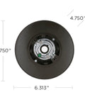 Bronze Outdoor Ceiling Fan Electrical Box With 4.75 Inch Box for weatherproof mounting, shown from top view with measurements