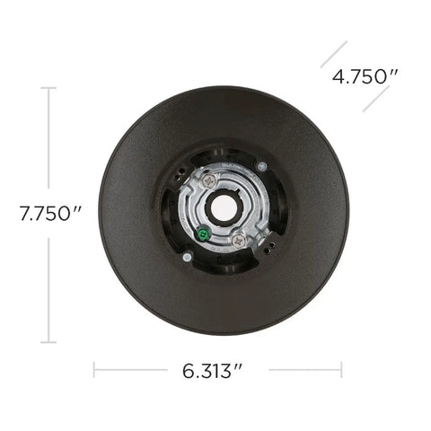 Bronze Outdoor Ceiling Fan Electrical Box With 4.75 Inch Box for weatherproof mounting, shown from top view with measurements