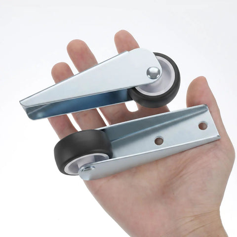 Heavy Duty Vertical Gate Support Track Rollers And Wheels For Smooth Sliding Patio Doors Anti Sag Fence Hardware Two Piece Setup in hand.
