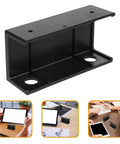 No Sweat Under Desk Laptop Bracket With Adjustable Angle Holder For Keyboard And Router Storage Black Plastic Build.