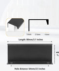 10 Pack Hidden Edge Cabinet Pulls Slick Matte Black Aluminum Finger Edge Handles with dimensions and profile view