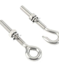 304 Stainless Steel Eyebolts Assortment Kit With Nuts And Washers, M5 to M16, featuring heavy-duty threaded eyebolts and hook