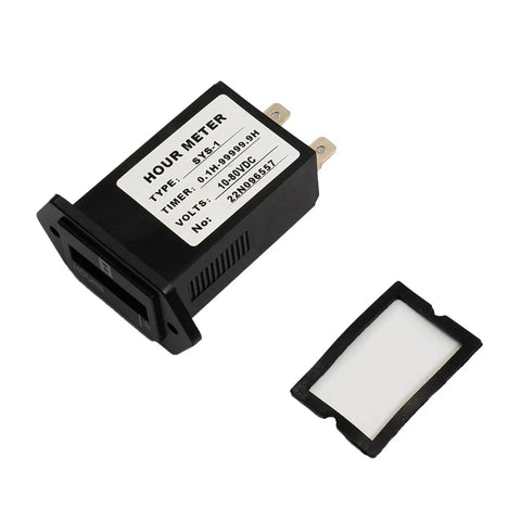 Heavy Duty Hour Meter For Diesel And Gasoline Engines And Generators, Complete Seal Timer Gauge with black casing and connectors