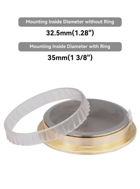 37mm Mini Clock Insert With Roman Dial, Quartz Movement, Fits 1 3/8 Inch Hole, Button Battery Powered fitting dimensions image