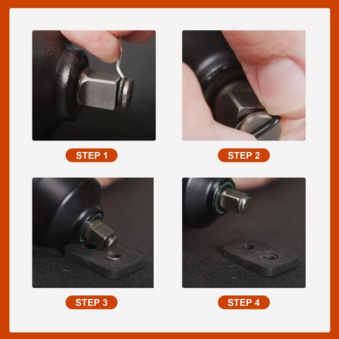 Step-by-step guide for installing Five Plus Five Sets Three Eighths And One Half Inch Impact Wrench Retainer Rings with O Ring.