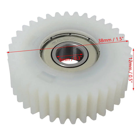 3 Pack Nylon 38mm 36 Tooth Planetary Gear Set With Bearings For E Bike Hub Motors Fits Bafang Systems Durable Gear Teeth High Strength Not Easy To Deform Includes Grease For Easy Installation close-up of single gear