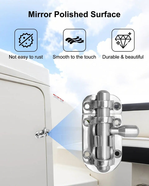 Marine Grade 316 Stainless Steel Heavy Duty Slide Barrel Bolt Locker Latch Built Tough For Boat Hatch Yacht Window RV Cabinet