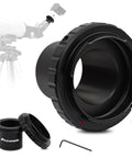 1.25 Inch T-Adapter and T Ring for Pentax K SLR DSLR, Universal Telescope Photo Attachment shown with telescope setup