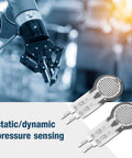 Two DF9-16 thin-film force-sensing resistors (FSR), 20 g–2 kg, with silver round sensing pads