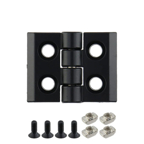 Beefy T Slot Door Frame Hinges Kit Zinc Alloy 6 Pack For 2020 Aluminum Extrusion Profiles Black Finish Durable Mounting Hardware