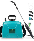 Battery Powered Garden Sprayer With USB Rechargeable Handle, Two Gallon Capacity, Three Mist Nozzles, Retractable Wand.
