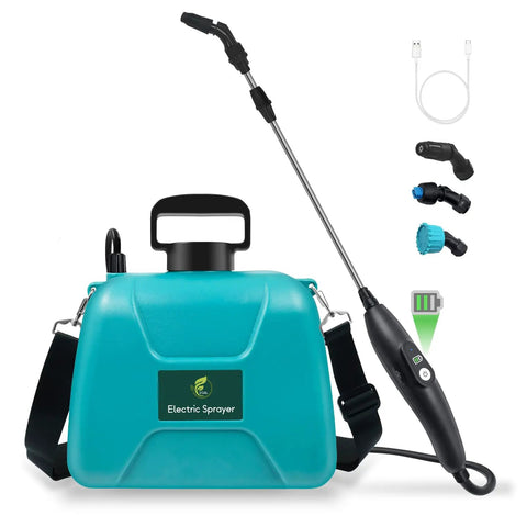Battery Powered Garden Sprayer With USB Rechargeable Handle, Two Gallon  Capacity, Three Mist Nozzles, Retractable Wand, Adjustable Shoulder Strap,  