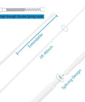 No Drill Adjustable Spring Curtain Rod 28 To 40 Inches White, Fast Install Tension Rod With Durable Suction End Caps, highlighted features