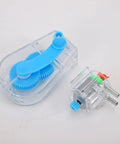 Magnetic Levitation Electric Fan Experiment Kit With Hand Crank Generator, transparent plastic build, blue gears