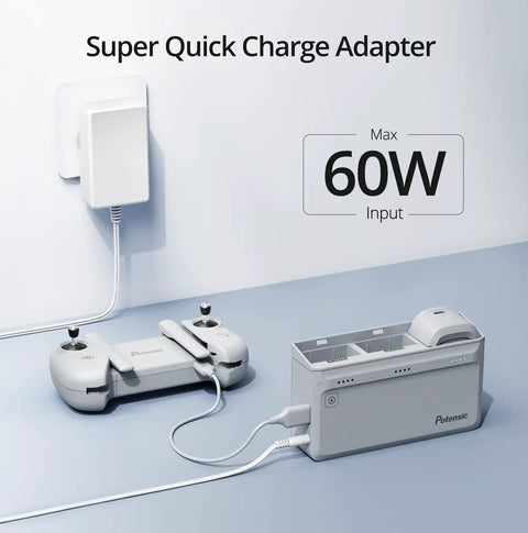 Atom SE Parallel Charging Hub Bundle With Fast Charge Batteries For The Drone with 60W adapter charging remote and hub