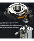 Heavy Duty Workhorse Cnc Hollow Rotating Table With Side Mounted Motor And 18 To 1 Reduction Ratio, showcasing helical gear and cross roller bearings.