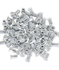 100 Pcs M6 Aluminum Rivet Nut Flat Threaded Inserts for Metal Panels and Auto Projects Quick One Sided Installation