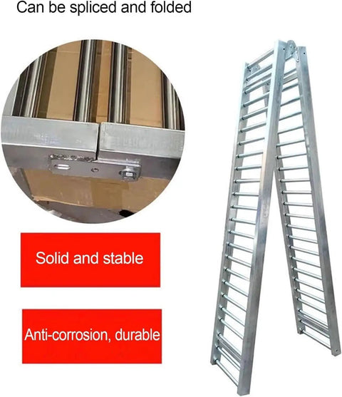 Light Duty Conveyor With Unpowered Roller Slides, 2.5cm Galvanized Steel Rollers, Sturdy Frame, 40cm By 120cm, Perfect For Material Handling And Warehouse Use, folded galvanized steel roller conveyor with splice joint