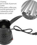 Electric Turkish Coffee Maker 500ml Pot With Removable Handle, Fast 600W Heating, Durable ABS And Stainless Steel, Warmer Kettle