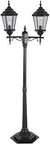 Movable Vintage Style Outdoor Street Lamp With Oil Rubbed Bronze Finish And Clear Glass Panels 6 Feet Tall Two Light Decorative Lantern