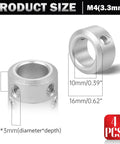 Four Pack Aluminum Clamp On Shaft Collars 10mm Bore 16mm OD High Strength CNC Machine Tool Accessories Easy Install Secure Clamp