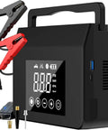 Front view of Beefy 4000A Jump Starter With Air Compressor For Cars And Trucks Up To 8L Diesel Gas 150 PSI Tire Inflator