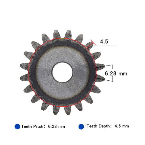 Heavy Duty Steel Motor Pinion Gear And Spur Gear Set For Industrial Transmissions With Fixing Screw 20mm Thick Teeth