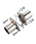 Stainless Steel Exhaust Flange Repair Pipe Kit 3 Inch OD with gasket and bolts for muffler joiner installation.