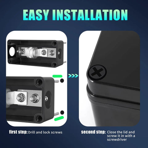 Beefy Heavy Duty Class T Fuse Block 400 Amp Fuse Holder With Slow Blow For Inverters And Car Audio Systems High Current DC Protection Automotive Electrical Upgrade For Safe Reliable Power Distribution