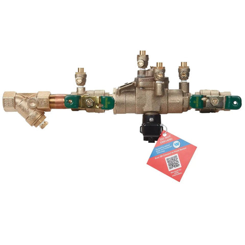 Lead Free RPZ Backflow Preventer Assembly With Flood Sensor And SentryPlus Alert No Nonsense Heavy Duty Copper Silicon Alloy Bronze Strainer