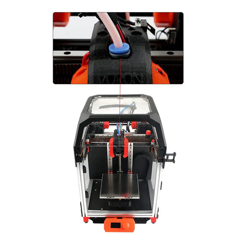 Bowde ECAS04 3D Printer Pneumatic Fitting Straight Quick Connect for PTFE Tubing installed in 3D printer setup