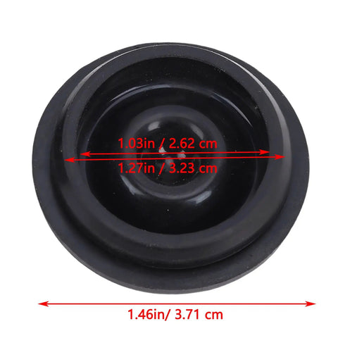 Trailer Hub Dust Caps 4 Pack Rubber Bearing Grease Covers For 2000 To 3500 Lbs Wheels RVs Cargo Boat Trailers Direct Replacement For Dexter Ez Lube Hubs front view with measurements