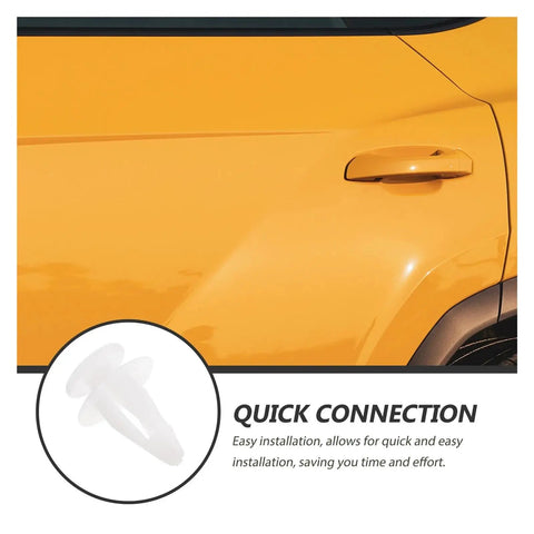 Auto Wire Clips And Door Panel Retainer Kit Plastic Push Pins Fasteners For Car Body Bumper Windshield And Interior Panels Durable Auto Clips For Quick Repairs And Easy Setup on yellow car door