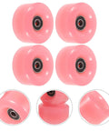 4 Pack Roller Skate Wheels With Bearings Double Row Outdoor Quad Skating Wheels Semi Jelly PU Material Replacement Parts