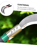 Close-up of the Two Piece Manganese Steel Gardening Weeder Tool Set With Durable Manual Reaping Hook for weeding.