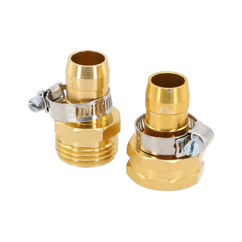 Ditch The Drips With This Badass Garden Hose Mender Repair Kit For 3/4 Inch Us Thread Male Female Fitting Set Made With Rustproof Stainless Steel Clamps To Fix Leaks Fast And Save Your Outdoor Sprayers, brass hose mender set