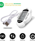 Ultra Portable Mini Rechargeable Digital Metronome With Speaker For Piano Guitar Saxophone Flute Violin Drums 30 To 260 BPM Tempo Range 9 Rhythm Settings Digital Volume And Beat Adjust Clip On Practice Metronome 16 Hour Battery White with charging cable