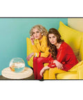 Image of two women in vibrant outfits displayed on a 98 Inch 4K UHD Digital Signage Display Delivering Knockout Ultra High Definition Visuals And Heavy Duty Commercial Build Designed For Smooth Next Level Content Playback That Is Truly Badass.