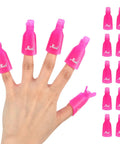 10 Pcs Pink Reusable Nail Polish Remover Clips Set For Gel Nail Removal Soak Off Caps on fingernails, DIY at home use